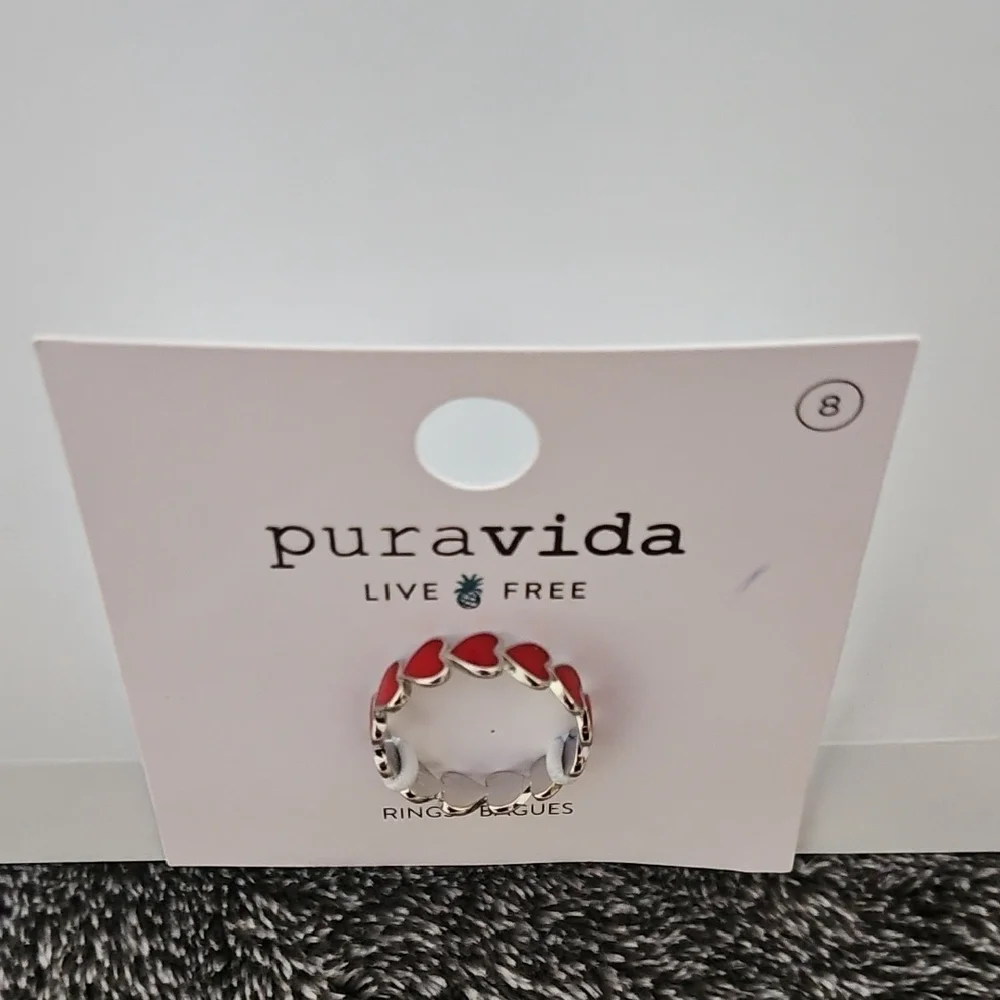 Pura Vida Hearts Band Ring - Picture 1 of 3